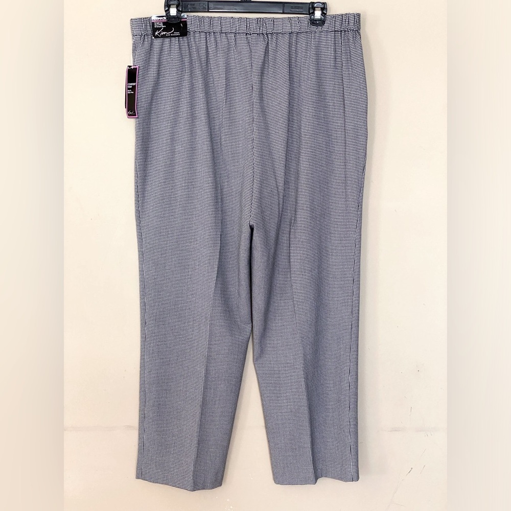 Kim Rogers Woman's Black & White Hounds Print Elastic Waist Pants Size 20W - Picture 3 of 14